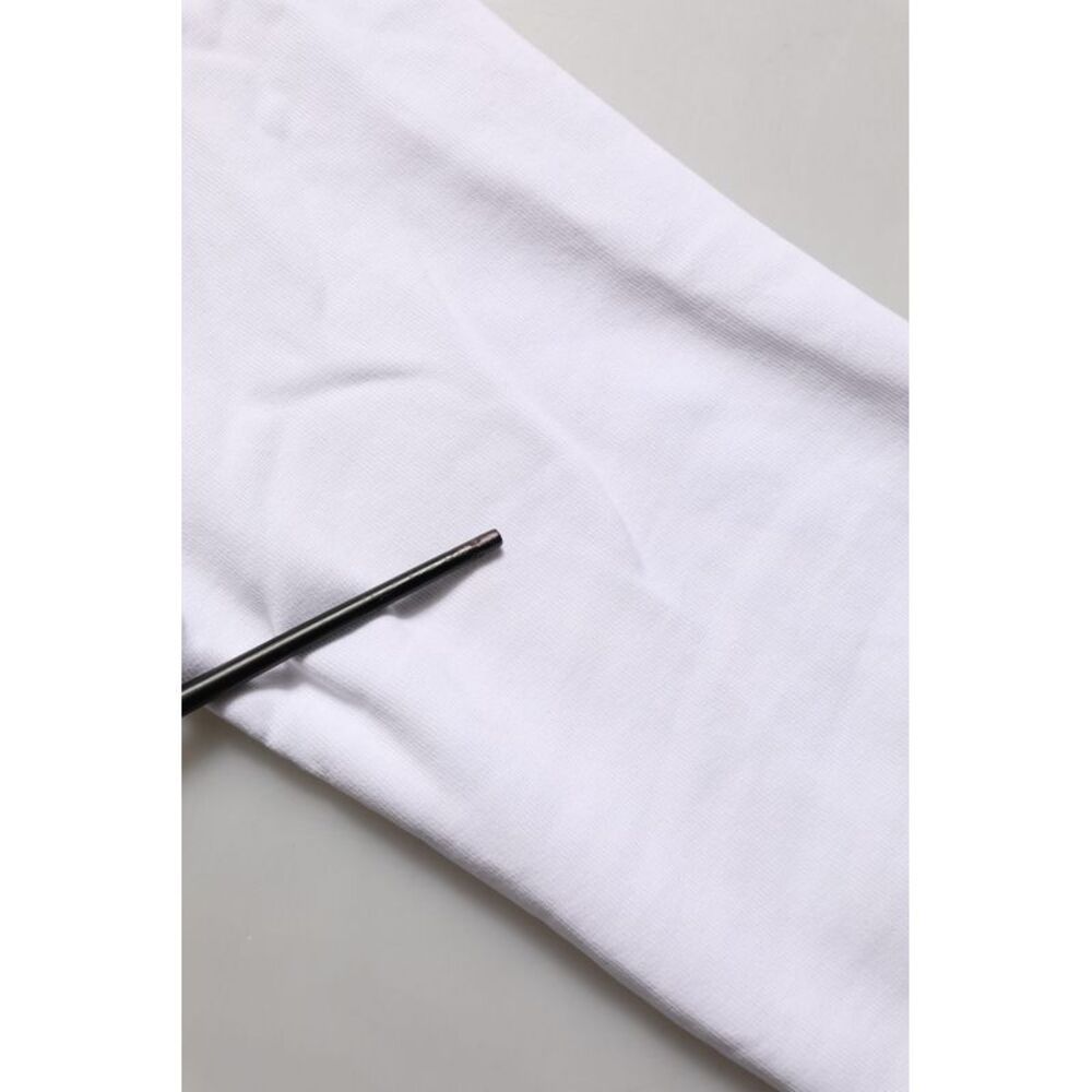 Dolce & Gabbana White Cotton Crew Neck Sweatshirt Men's Sweater